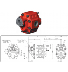 Bomba de engranajes Binotto NPGH-133 TANDEM UNI L